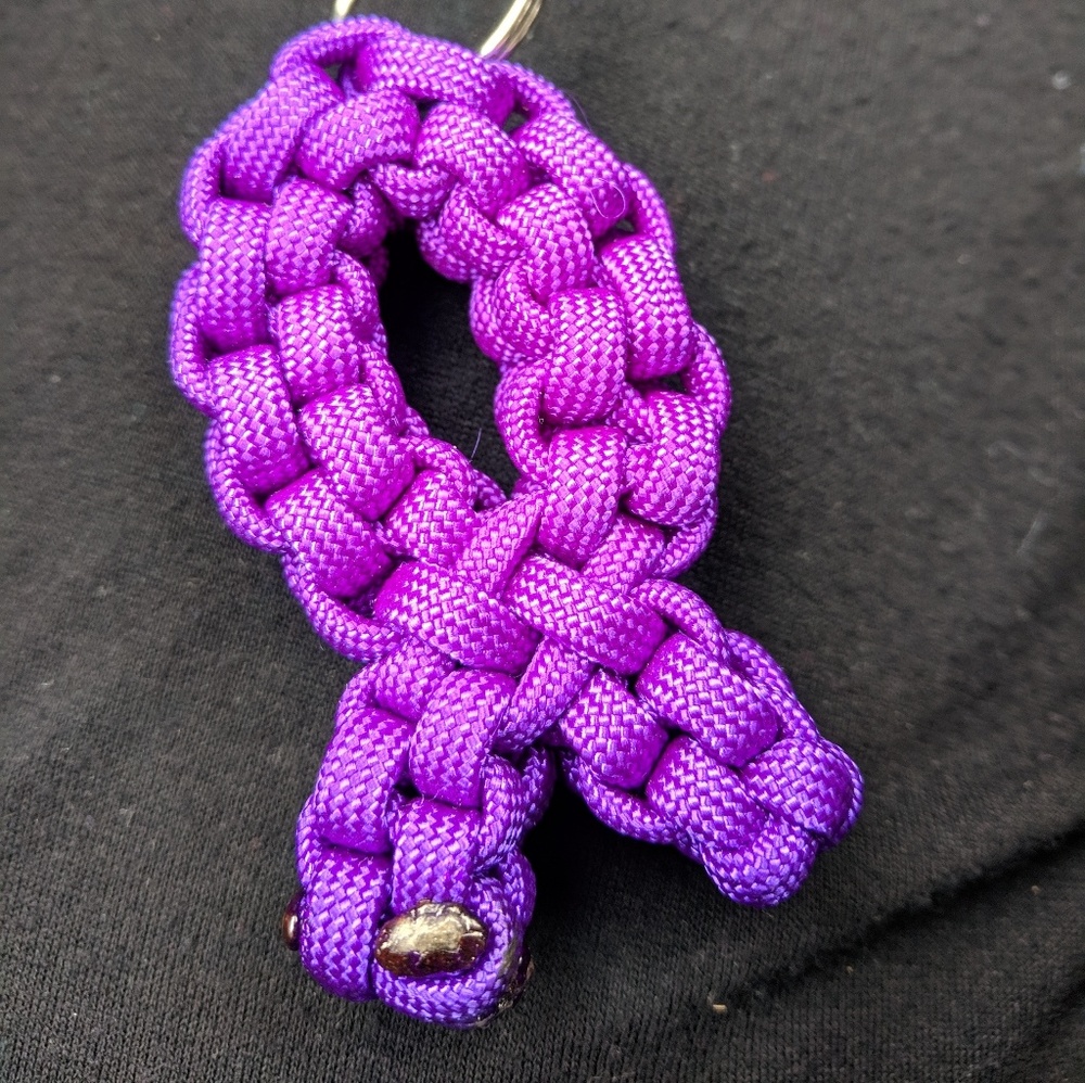 Hand made Cancer Awareness Paracord keychains gift